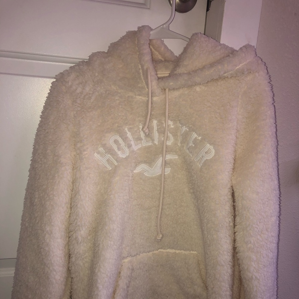 Hollister logo Sherpa hoodie